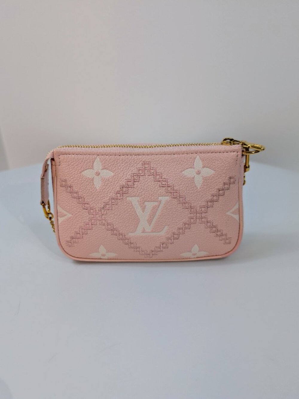 Louis Vuitton New Mini Pink Pochette Accessoires Empreinte Broderies M81140